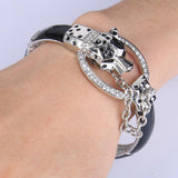 Tuliper Leopard Panther Animal Bracelet Bangle Austrian Crystal Bracelet