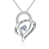 925 Sterling Silver Cubic Zircon Tuliper Love Heart Bridal Charm Necklace Pendant