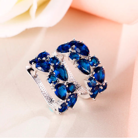 Tuliper Luxury Bridal Teardrop Earrings Cubic Zircon Earrings