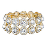 Tuliper Luxury Bridal Tennis Bracelet Round Rhinestone Austrian Crystal Wedding Bracelet