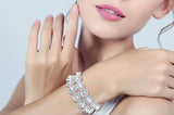 Tuliper Luxury Bridal Tennis Bracelet Round Rhinestone Austrian Crystal Wedding Bracelet