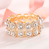 Tuliper Luxury Bridal Tennis Bracelet Round Rhinestone Austrian Crystal Wedding Bracelet