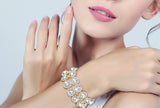 Tuliper Luxury Bridal Tennis Bracelet Round Rhinestone Austrian Crystal Wedding Bracelet