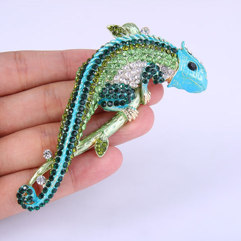 Tuliper Luxury Enamel Chameleon Brooch