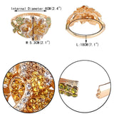 Tuliper Luxury Flower Bracelet Bangle Austrian Crystal Rhinestone Plant Bangle Cuff