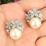 Tuliper Luxury Leaf Bridal Earrings Alloy Pearl Earrings