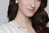 Tuliper Luxury Leaf Bridal Earrings Alloy Pearl Earrings