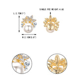 Tuliper Luxury Leaf Bridal Earrings Alloy Pearl Earrings