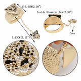 Tuliper Luxury Panther Leopard Animal Bracelet Ring Set Austrian Crystal Bangle Set