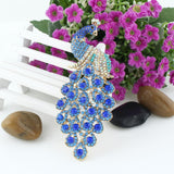 Tuliper Luxury Peacock Peafowl Animal Pin Pendant Austrian Crystal Brooch