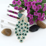 Tuliper Luxury Peacock Peafowl Pendant Blue Austrian Crystal Brooch