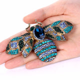 Tuliper Luxury Queen Bee Animal Insect Brooch Pins Austrian Crystal Rhinestone Brooches