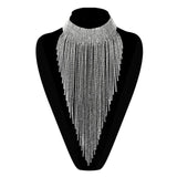 Tuliper Tassel Austrian Crystal Rhinestone Necklace