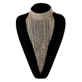 Tuliper Tassel Austrian Crystal Rhinestone Necklace