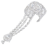 Tuliper Luxury Teardrop Bridal Bangle Ring Set Austrian Crystal Rhinestone Bracelet