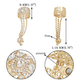 Tuliper Luxury Teardrop Bridal Bangle Ring Set Austrian Crystal Rhinestone Bracelet