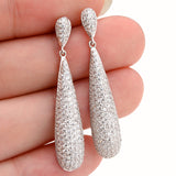 Tuliper Luxury Teardrop 925 Sterling Silver Cubic Zircon Engagement Earrings