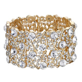 Tuliper Luxury Tennis Bridal Bracelet Round Austrian Crystal Rhinestone Wedding Bracelet