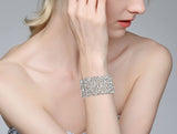 Tuliper Luxury Tennis Bridal Bracelet Round Austrian Crystal Rhinestone Wedding Bracelet