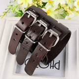 Tuliper Men's Jewelry Alloy Genuine Leather Bracelet Wristband