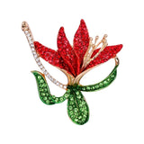 Tuliper Orchid Flower Brooch Pin Austrian Crystal Enamel Brooches