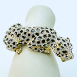 Tuliper Panther Leopard Animal Bracelet Bangle Austrian Crystal Rhinestone Bracelet