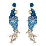 Tuliper Parrot Animal Earrings Austrian Crystal Rhinestone Earrings