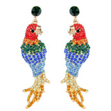 Tuliper Parrot Animal Earrings Austrian Crystal Rhinestone Earrings