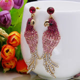 Tuliper Parrot Animal Earrings Austrian Crystal Rhinestone Earrings