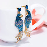 Tuliper Parrot Animal Earrings Austrian Crystal Rhinestone Earrings