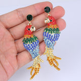 Tuliper Parrot Animal Earrings Austrian Crystal Rhinestone Earrings