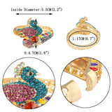 Tuliper Peacock Peafowl Animal Bracelet Bangle Austrian Crystal Enamel Bracelet