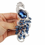 Tuliper Peacock Peafowl Animal Brooch Pin Austrian Crystal Rhinestone Brooch