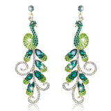 Tuliper Peacock Peafowl Animal Earrings Austrian Crystal Earrings