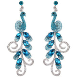 Tuliper Peacock Peafowl Animal Earrings Austrian Crystal Earrings