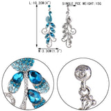 Tuliper Peacock Peafowl Animal Earrings Austrian Crystal Earrings