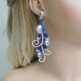 Tuliper Peacock Peafowl Animal Earrings Austrian Crystal Earrings