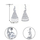 Tuliper Peacock Peafowl Tassel Animal Earrings Austrian Crystal Dangle Earrings