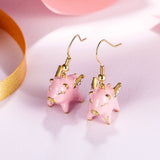 Tuliper Pink Enamel Pig Animal Jewelry Set