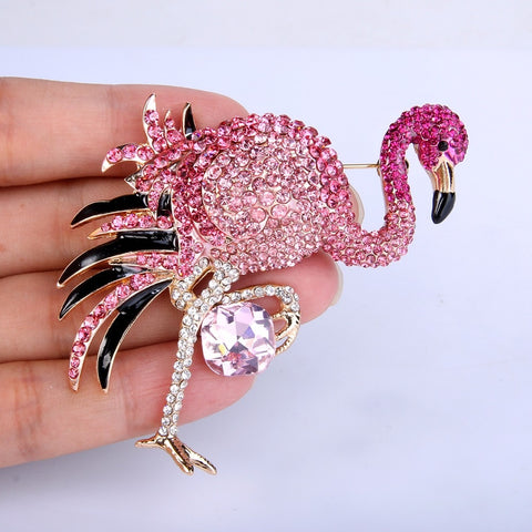 Tuliper Pink Flamingo Bird Animal Brooch