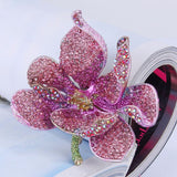 Tuliper Pink Gold Orchid Flower Bloom Brooch