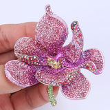 Tuliper Pink Gold Orchid Flower Bloom Brooch