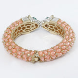 Tuliper Pink Panther Leopard Kiss Bracelets & Bangles Austrian Crystal Rhinestone Animal Bangle Cuff