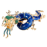 Tuliper Powerful Dragon Animal Brooch Pin Austrian Crystal Enamel Brooches