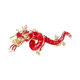 Tuliper Powerful Dragon Animal Brooch Pin Austrian Crystal Enamel Brooches