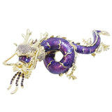 Tuliper Powerful Dragon Animal Brooch Pin Austrian Crystal Enamel Brooches