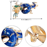 Tuliper Powerful Dragon Animal Brooch Pin Austrian Crystal Enamel Brooches