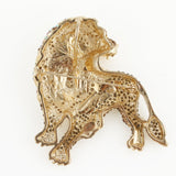 Tuliper Powerful Lion Wildlife Austrian Crystal Rhinestone Brooches