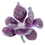 Tuliper Purple Orchid Flower Bloom Austrian Crystal Rhinestone Brooches