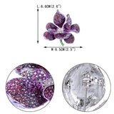 Tuliper Purple Orchid Flower Bloom Austrian Crystal Rhinestone Brooches